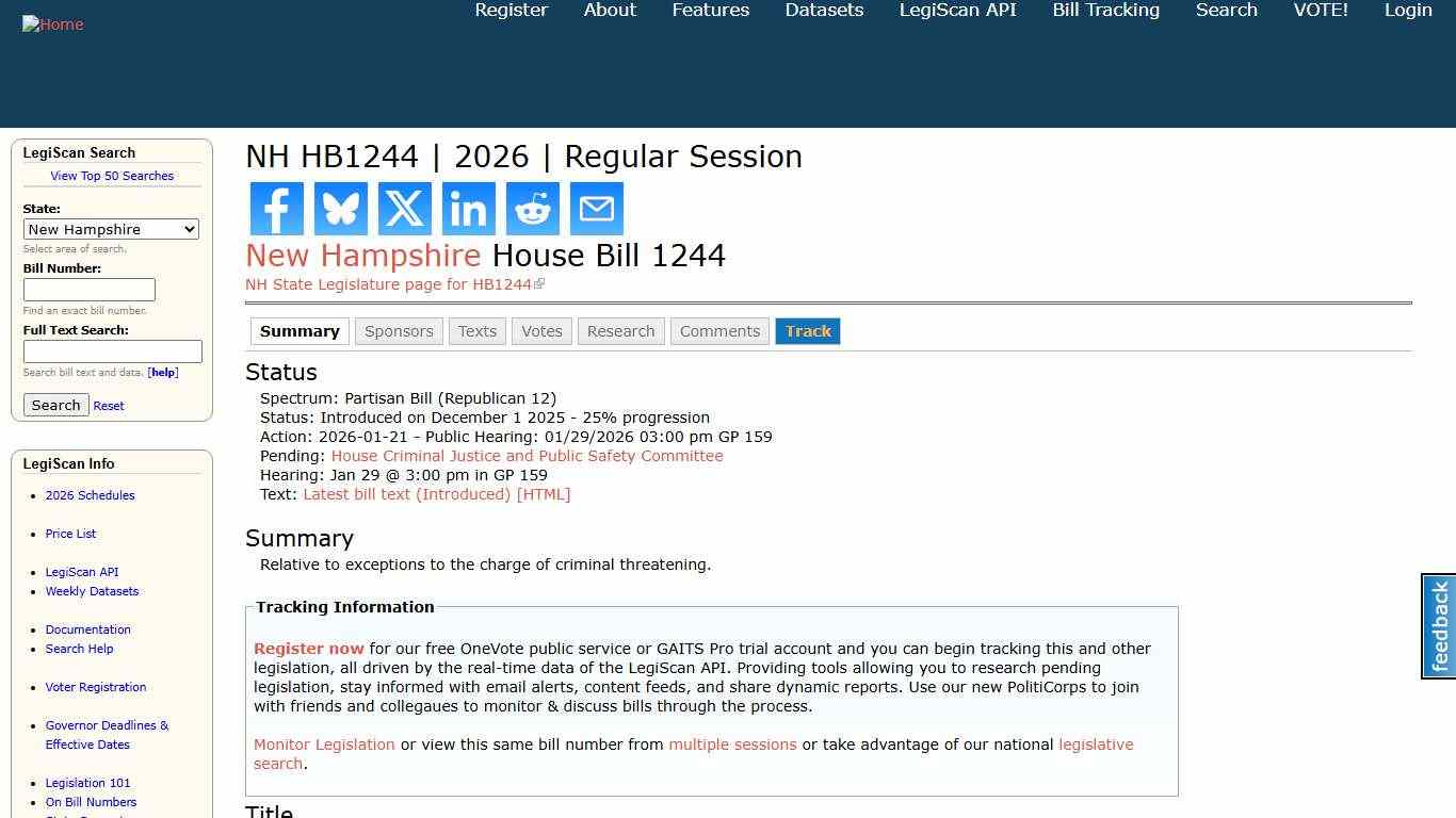 NH HB1244 2026 Regular Session LegiScan